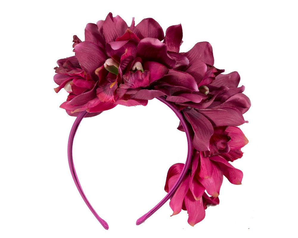 Hand made exclusive wine-colored fascinator headband