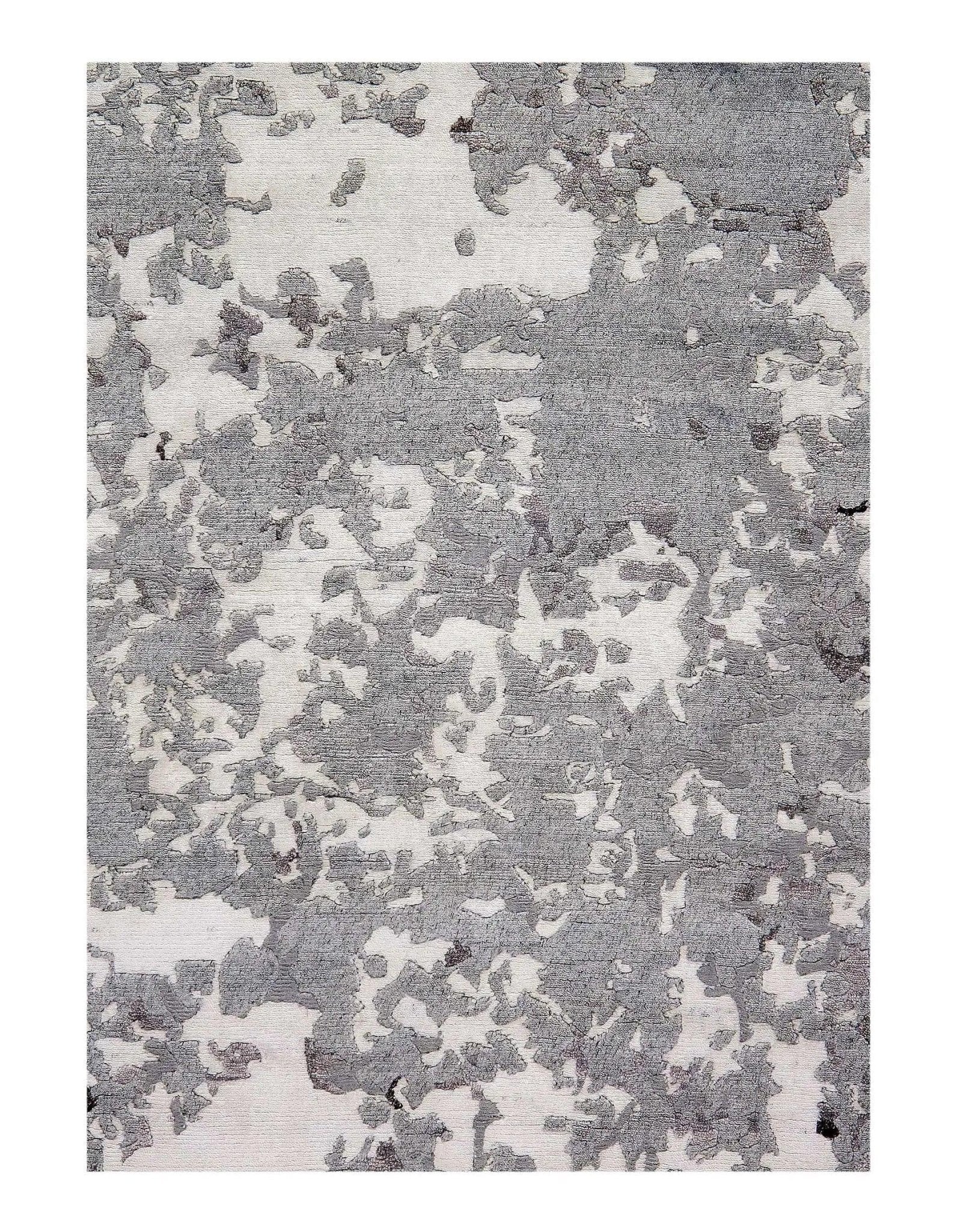 Canvello Gray Modern Hand Knotted Rug - 8'x10'