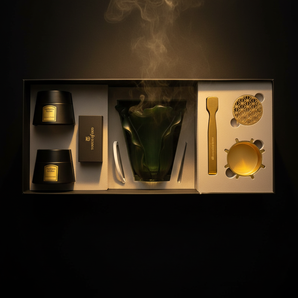 TOUCH OF OUD GREEN  - طقم هدايا مبخرة 5 قطع